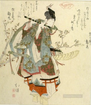 日本 Painting - 聖隷赤馬連発行の笛を吹く牛川 ととや北渓